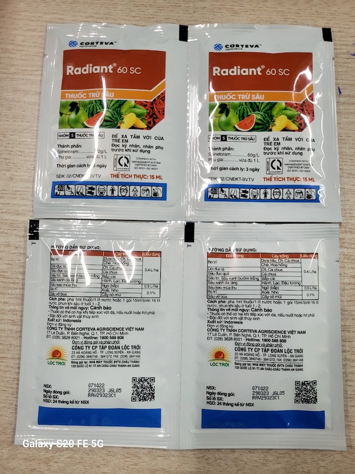 Thuốc trừ sâu sinh học radiant 60sc Thuốc trừ sâu sinh học radiant 60sc