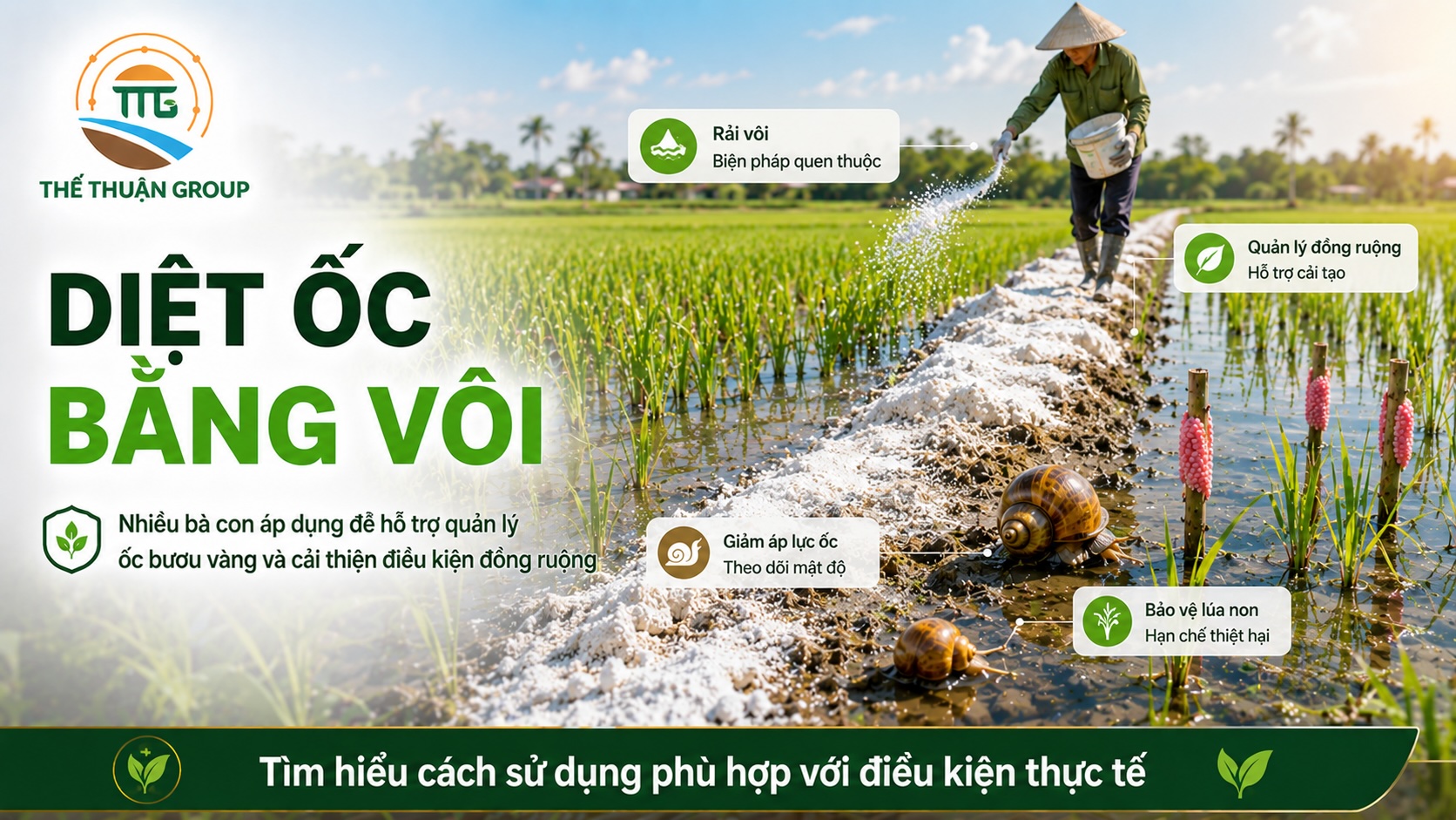 Diệt ốc bằng vôi Diệt ốc bằng vôi