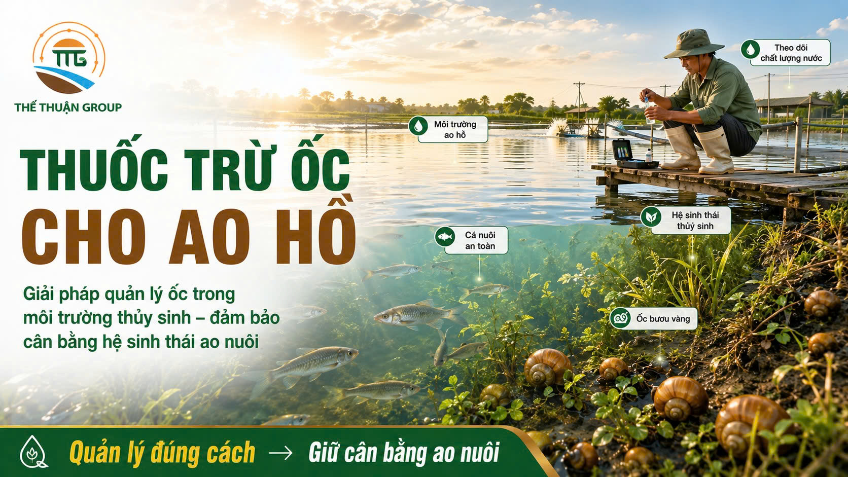 Thuốc trừ ốc cho ao hồ