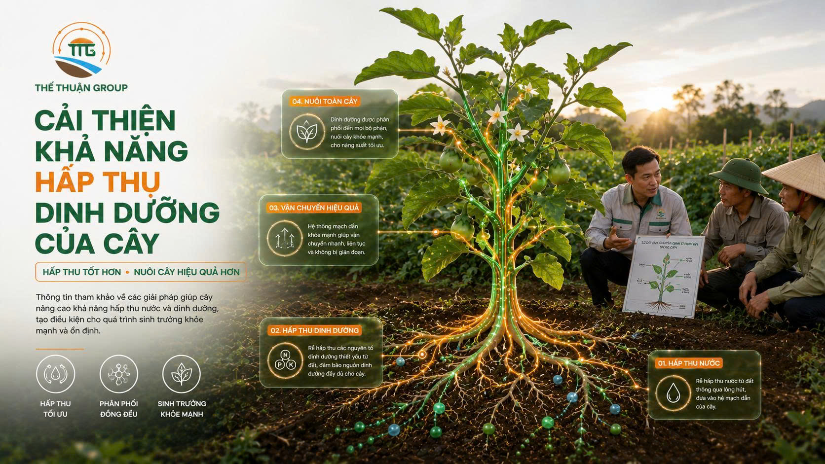 Cải thiện khả năng hấp thụ dinh dưỡng của cây Cải thiện khả năng hấp thụ dinh dưỡng của cây