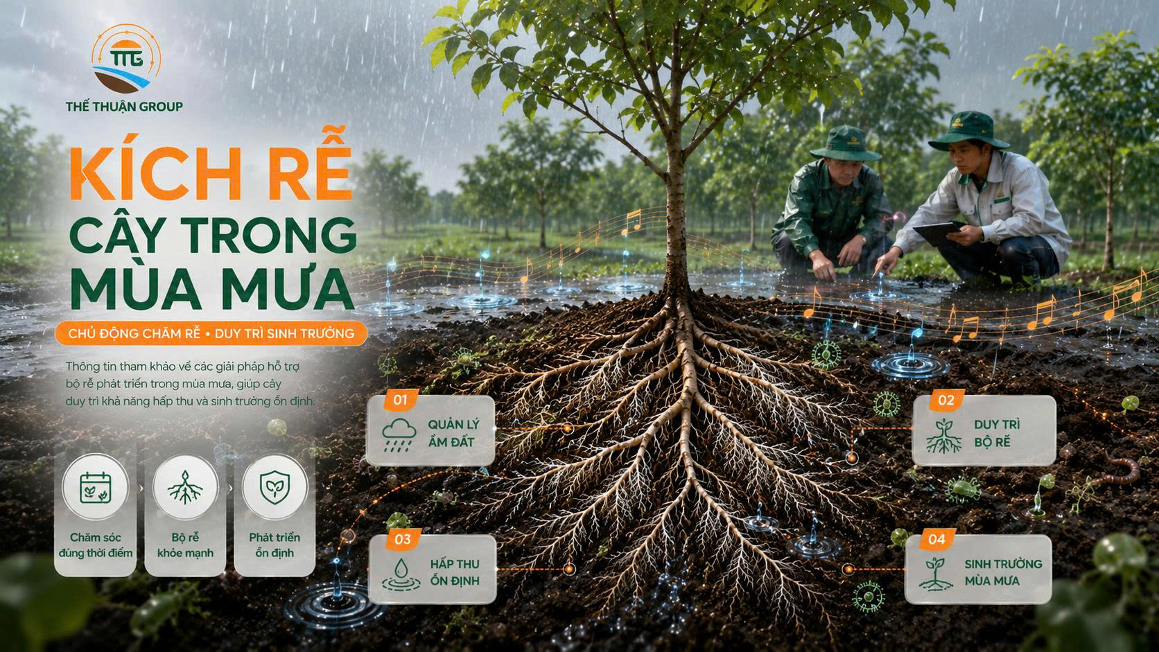 Kích rễ cây trong mùa mưa