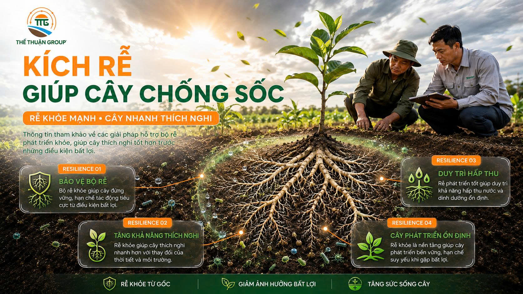Kích rễ giúp cây chống sốc Kích rễ giúp cây chống sốc