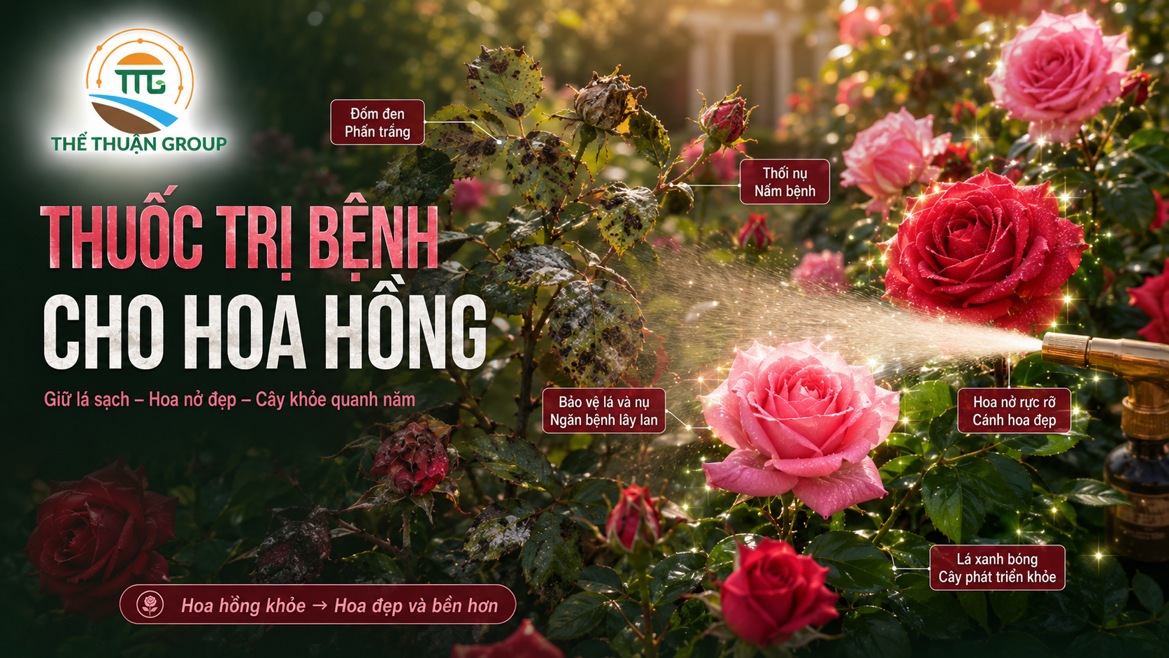 Thuốc trị bệnh cho hoa hồng